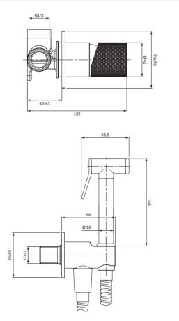 Przejdź do produktu System bidetowy podtynkowy Omnires Contour SYSCTBI1AT antracyt