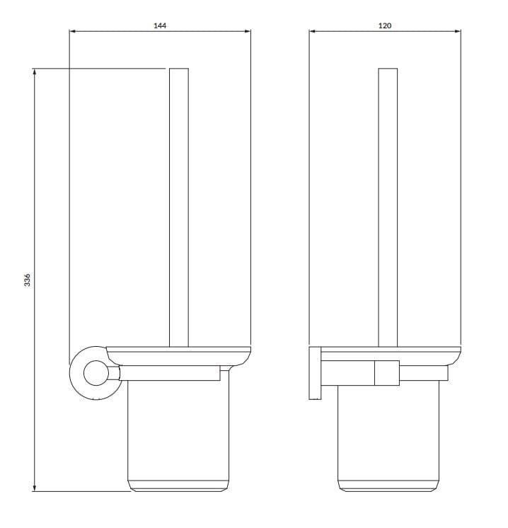 Szczotka toaletowa grafitowa Omnires MP60620GR