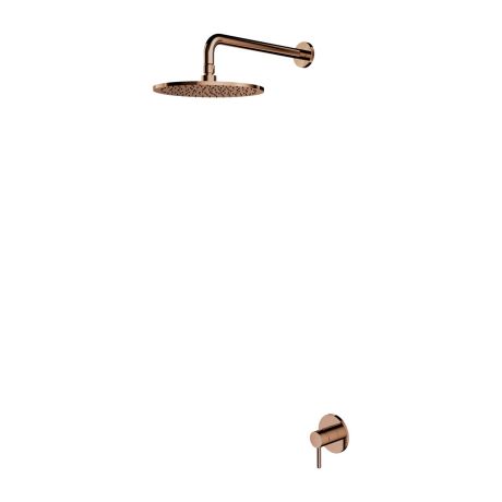 Przejdź do produktu Zestaw prysznicowy podtynkowy z okrągłą deszczownicą 25 cm i baterią prysznicową miedź Omnires SYSY36CP