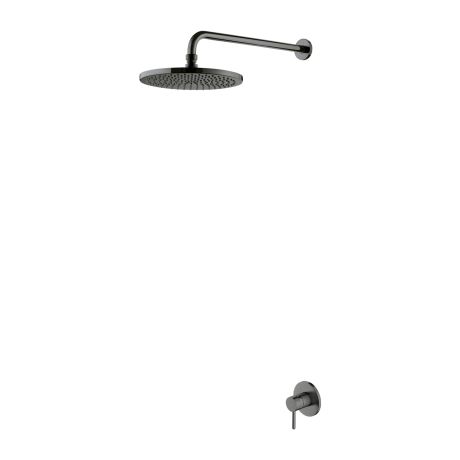 Przejdź do produktu Zestaw prysznicowy podtynkowy z okrągłą deszczownicą 25 cm i baterią prysznicową grafit Omnires SYSY36GR