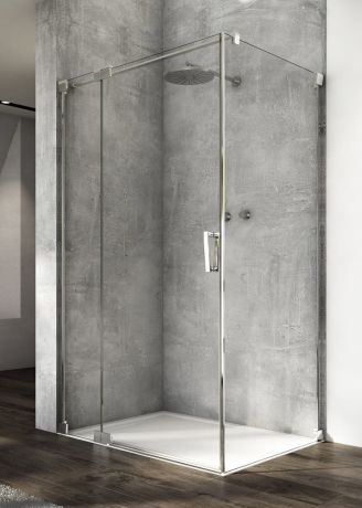 Przejdź do produktu Kabina prysznicowa prostokątna 100x80x200 cm z drzwiami wahadłowymi z elementem stałym Sanswiss Cadura CA131005007+CAT10805007 chrom