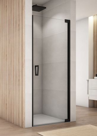 Przejdź do produktu Czarne drzwi prysznicowe wahadłowe 90x200 cm Sanswiss Cadura Black Line CA1C0900607+V2.CA.06 czarny mat
