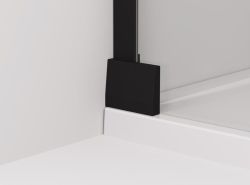 Uchwyt kątowy ściana-szkło - widok z zewnątrz Sanswiss Cadura Black Line czarny mat