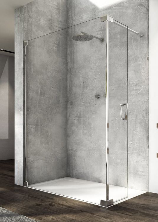 Kabina prysznicowa walk-in 120x44x200 cm z elementem ruchomym Sanswiss Cadura CADUOG1205007 chrom połysk