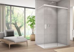 Biała kabina prysznicowa walk-in 110x200 cm Sanswiss Cadura White Line CAW2D1100907 biały mat