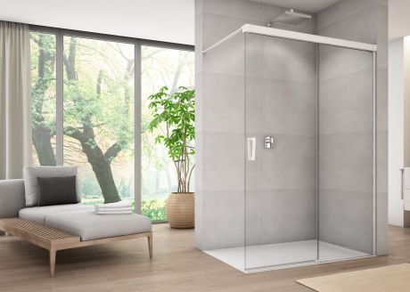 Przejdź do produktu Biała kabina prysznicowa walk-in 110x200 cm Sanswiss Cadura White Line CAW2D1100907 biały mat