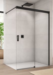 Czarna kabina prysznicowa walk-in 120x200 cm Sanswiss Cadura Black Line CAW2D czarny mat