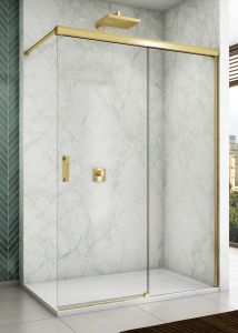 Złota kabina prysznicowa walk-in 120x200 cm Sanswiss Cadura Gold Line CAW2D1201207 złoty