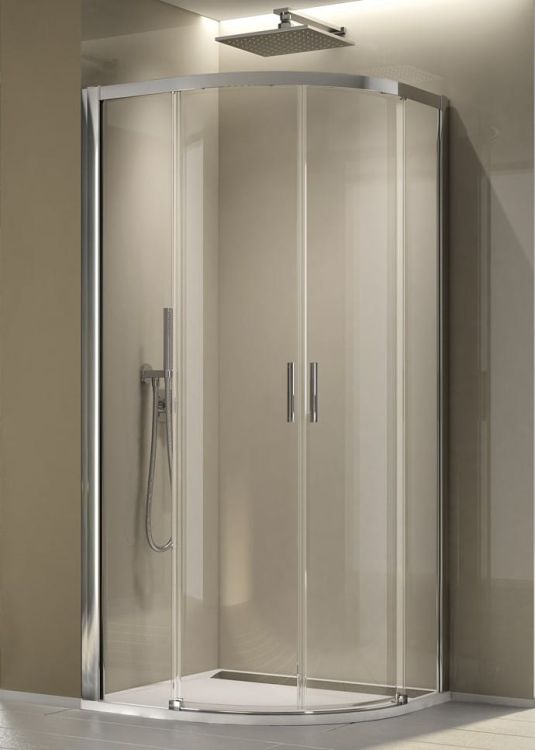 Kabina prysznicowa półokrągła narożna 80x80 cm z drzwiami rozsuwanymi Sanswiss Top Line S TLSR550805007 chrom połysk