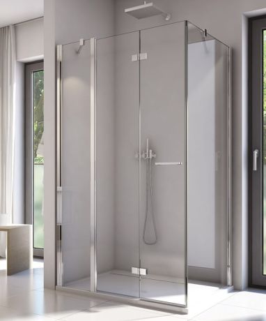 Przejdź do produktu Kabina prysznicowa prostokątna 100x120x200 cm z drzwiami wahadłowymi i elementem stałym Sanswiss Solino chrom połysk SOLF13G1005007+SOLT112005007