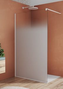 Biała ścianka prysznicowa wolnostojąca 160x200 cm Sanswiss Walk-In Easy White Line STR4P1600981 biały mat, szkło Brume
