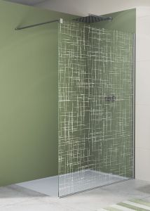 Ścianka prysznicowa wolnostojąca 100x200 cm Sanswiss Walk-In Easy dekor kratka STR4P1005061 chrom połysk