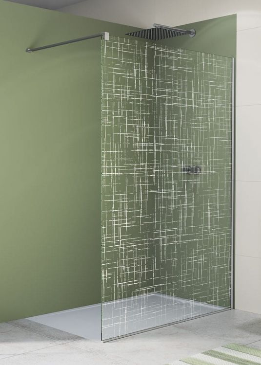 Ścianka prysznicowa wolnostojąca 100x200 cm Sanswiss Walk-In Easy dekor kratka STR4P1005061 chrom połysk