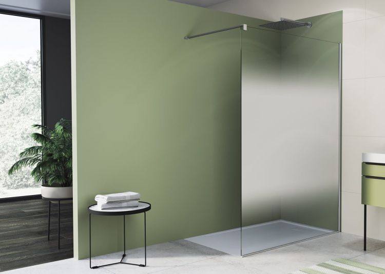 Ścianka prysznicowa wolnostojąca 120x200 cm Sanswiss Walk-In Easy STR4P1205068 chrom połysk szkło Shade