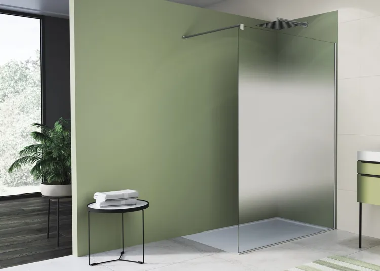 Ścianka prysznicowa wolnostojąca 100x200 cm Sanswiss Walk-In Easy STR4P1005068 chrom połysk szkło Shade