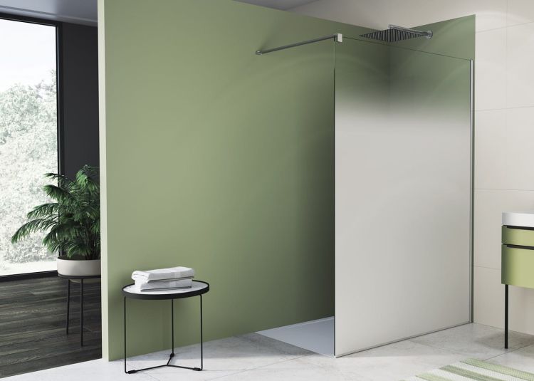 Ścianka prysznicowa wolnostojąca 80x200 cm Sanswiss Walk-In Easy STR4P0805081 chrom połysk szkło Brume