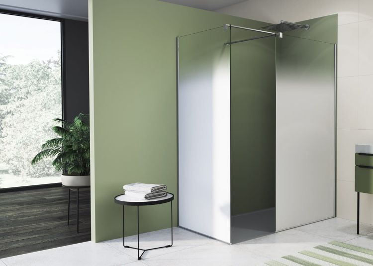 Ścianka prysznicowa Sanswiss Walk-In Easy STR4P0805081 chrom połysk szkło Brume