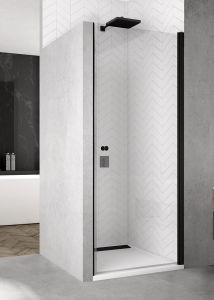 Drzwi do wnęki prysznicowej z czarnymi profilami 100 cm SanSwiss Black Line SOL110000607