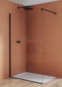 Kabina prysznicowa 160 cm typu walk-in z czarnymi profilami SanSwiss Black Line STR4P1600607