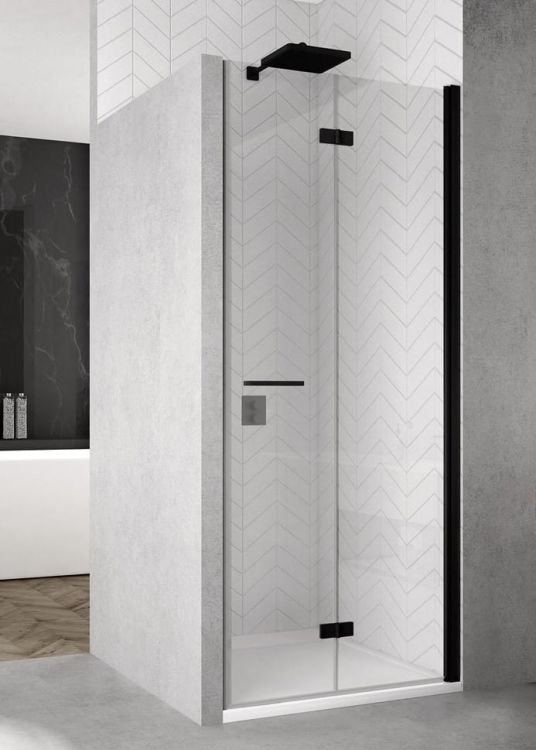 Drzwi prysznicowe czarny mat 90 cm SanSwiss SOLF10900DG0607