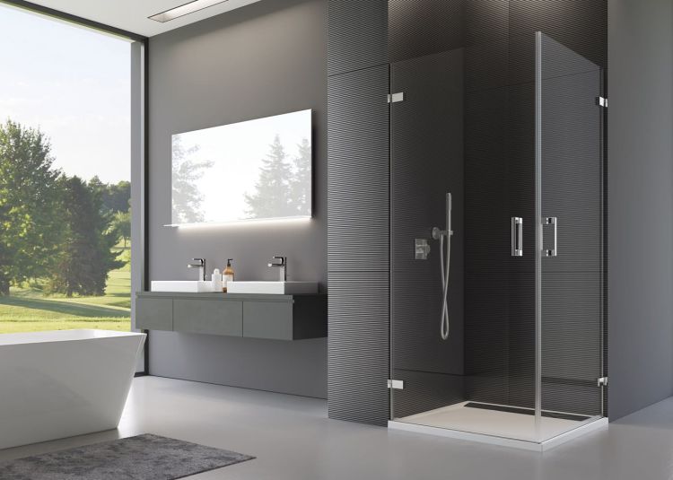 Kabina kwadratowa 100x100 cm drzwi otwierane na zewnątrz SanSwiss Pur PUE1GSM11007+PUE1DSM11007