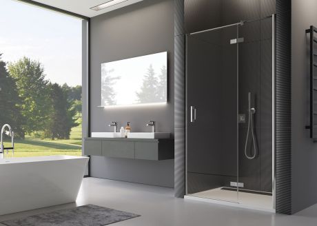 Przejdź do produktu Drzwi prysznicowe 120 cm otwierane na zewnątrz SanSwiss Pur PU13PG1201007