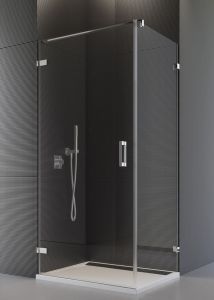 Kabina prostokątna na wymiar: drzwi do 100 cm i ścianka do 160 cm drzwi otwierane na zewnątrz SanSwiss Pur PUR1GSM11007+PURDT2SM41007