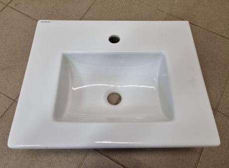Przejdź do produktu Umywalka ceramiczna biała 50 cm z otworem na baterię Sanindusa Palm 500