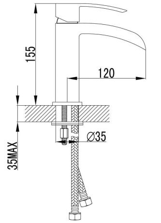 Przejdź do produktu GINKO 25 bateria umywalkowa z rowkiem, chrom