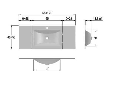 Przejdź do produktu Umywalka szklana na indywidualny wymiar z prostokątną misą Glass 120-01