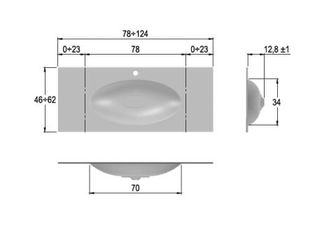 Przejdź do produktu Umywalka szklana na indywidualny wymiar z owalną misą Glass 120-20 biała