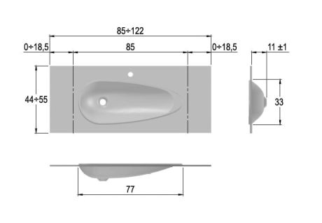 Przejdź do produktu Umywalka szklana na indywidualny wymiar z misą Glass 120-13