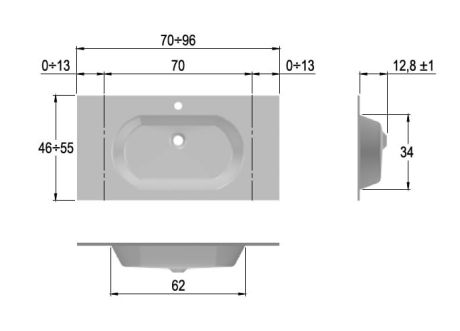 Przejdź do produktu Umywalka szklana na indywidualny wymiar z owalną misą Glass 90-04 biały połysk