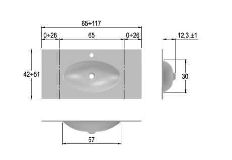 Przejdź do produktu Umywalka szklana na indywidualny wymiar z owalną misą Glass 110-03 biały połysk