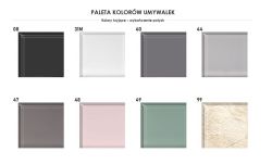 Paleta kolorów umywalek -kolory kryjące, wykończenie połysk