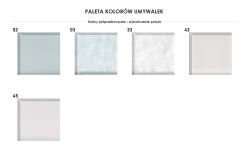 Paleta kolorów umywalek -kolory przeźroczyste, wykończenie połysk