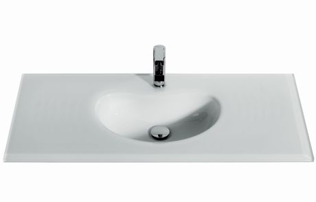 Przejdź do produktu Umywalka szklana wąska na indywidualny wymiar z misą Glass 120-11