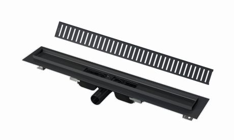 Przejdź do produktu Odpływ liniowy niski z rusztem perforowanym 115 cm czarny mat Alcadrain APZ101BLACK-1150+PURE1150BLACK