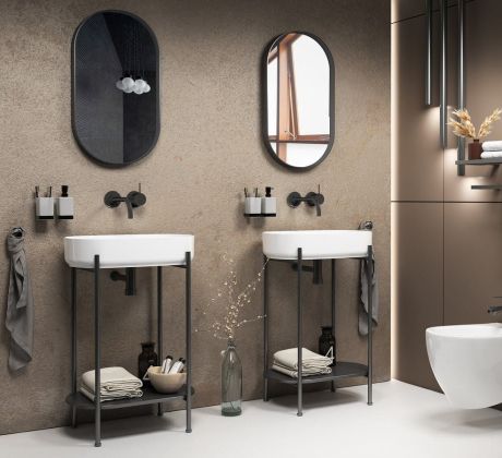 Przejdź do produktu PUNO lustro w metalowej ramie 50x85cm, czarny mat