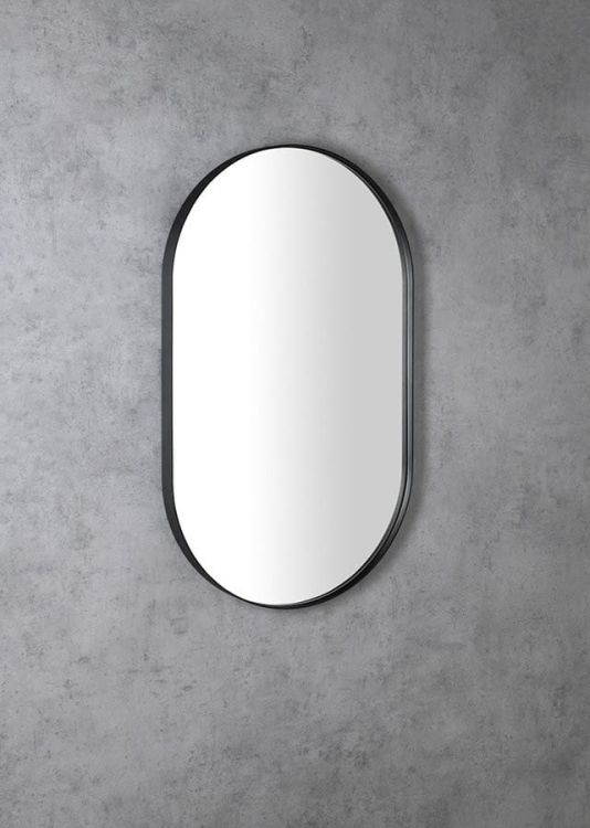 PUNO lustro w metalowej ramie 50x85cm, czarny mat