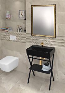 SISTEMA umywalka ceramiczna 60x42cm, czarny mat