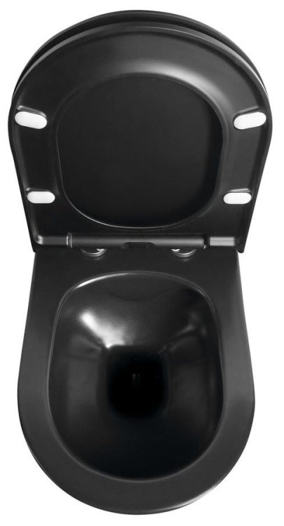 AVVA WC wiszące, Rimless, 35,5x53 cm, czarny mat