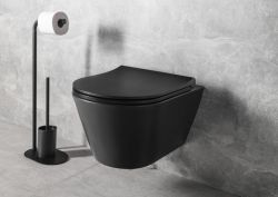 AVVA WC wiszące, Rimless, 35,5x53 cm, czarny mat