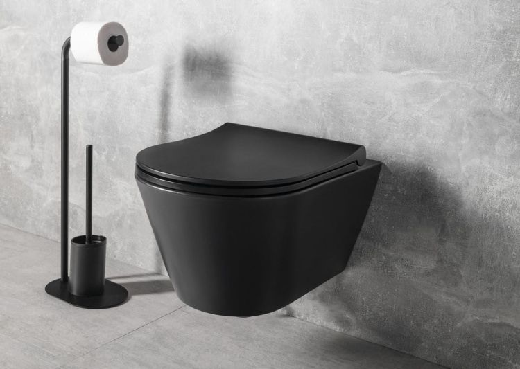 AVVA WC wiszące, Rimless, 35,5x53 cm, czarny mat