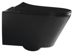 AVVA WC wiszące z funkcją bidetu, Rimless, 35,5x53 cm, czarny mat