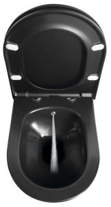 AVVA WC wiszące z funkcją bidetu, Rimless, 35,5x53 cm, czarny mat