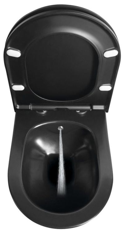 AVVA WC wiszące z funkcją bidetu, Rimless, 35,5x53 cm, czarny mat