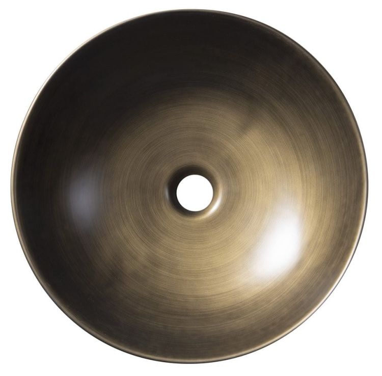 PRIORI umywalka ceramiczna nablatowa, średnica 41,5 cm, brąz
