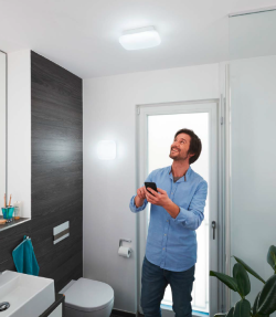 ORBIS AQUA lampa sufitowa łazienkowa IP44, 200x200mm, WIFI ściemnianie+zmiana barwy światła, 1200lm, 12W