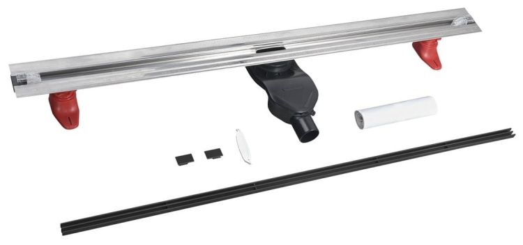SLIM SPRING BLACK odpływ liniowy z rusztem 250-1200mm, stal nierdzewna